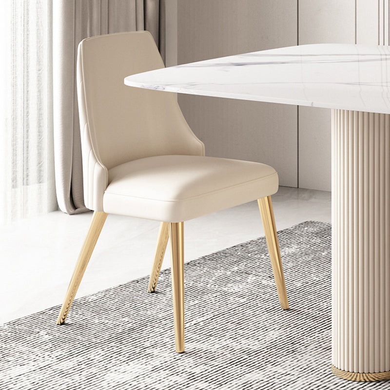 Modern Leatherwear Dinette Set 1/4/5/7 Pieces White Sintered Stone Top Dining Table Set
