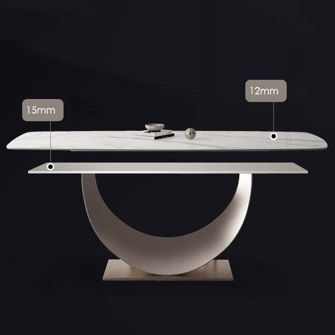 Modern Sintered Stone Top Dining Set Rectangle 1/4/5/6 Pieces Dining Room Table Set