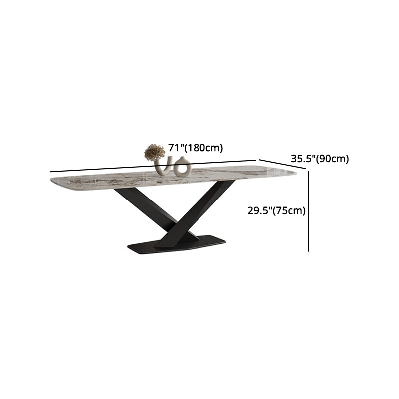 Modern Rectangle Dinette Set 1/3/4/5/7/9 Pieces Sintered Stone Top Dining Table Set