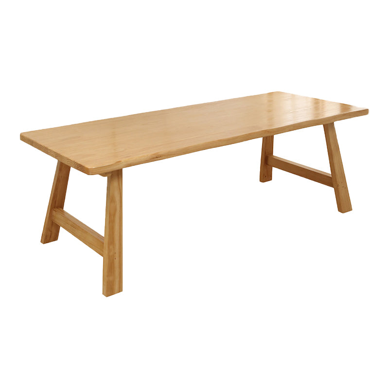 Solid Wood Top Dining Table Modern Simple Table with 4 Legs for Living Room