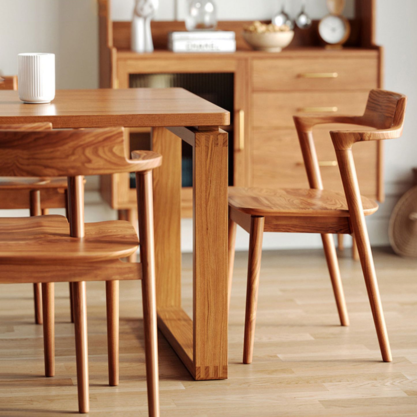 Modern Rectangle Counter Dining Table Trestle Solid Wood Natural Dining Site Table