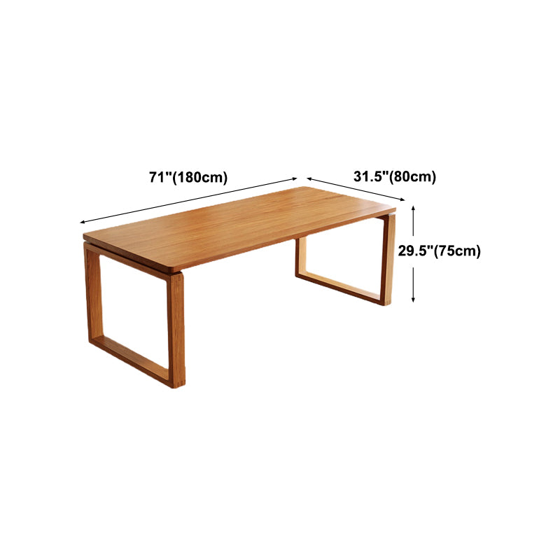 Modern Rectangle Counter Dining Table Trestle Solid Wood Natural Dining Site Table
