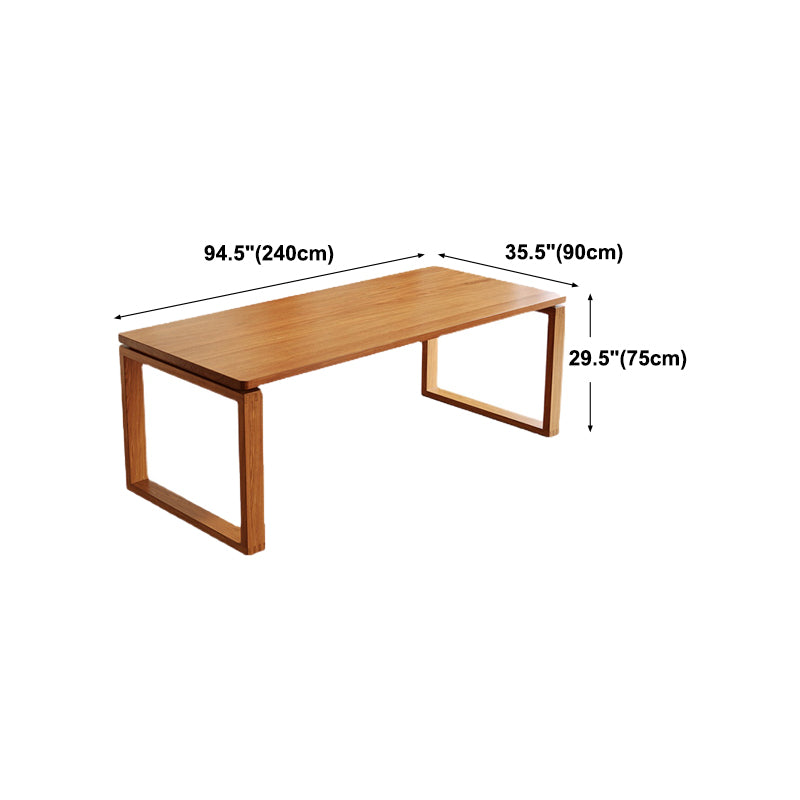 Modern Rectangle Counter Dining Table Trestle Solid Wood Natural Dining Site Table