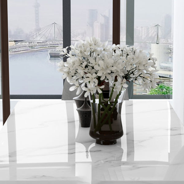 Tripod Base Dining Table Traditional Luxury Rectangle Stone and Iron Dining Table