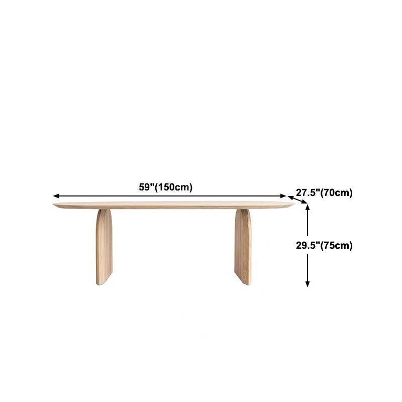 Oval Modern Dining Table Pine Solid Wood Natural Dining Room Collection