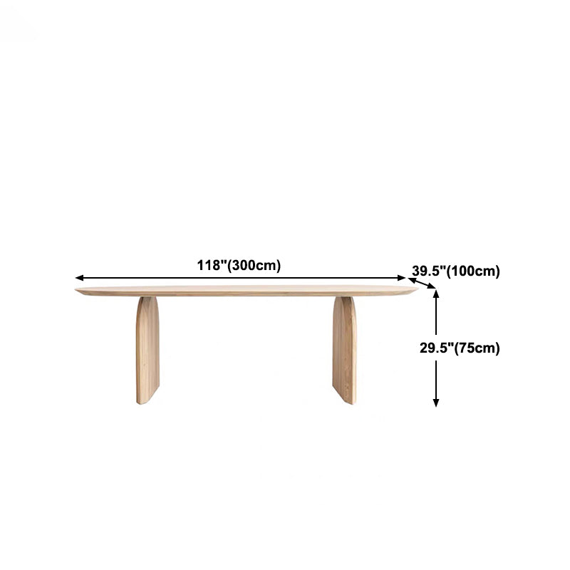 Oval Modern Dining Table Pine Solid Wood Natural Dining Room Collection