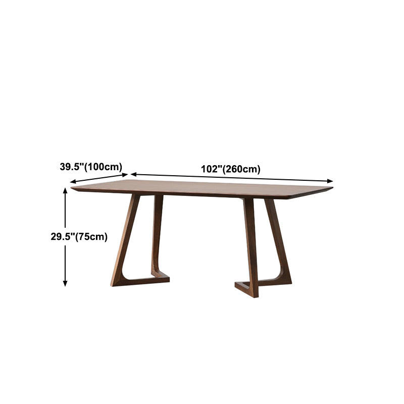 Modern Rectangle Solid Wood Table Standard Height Dining Table for Living Room