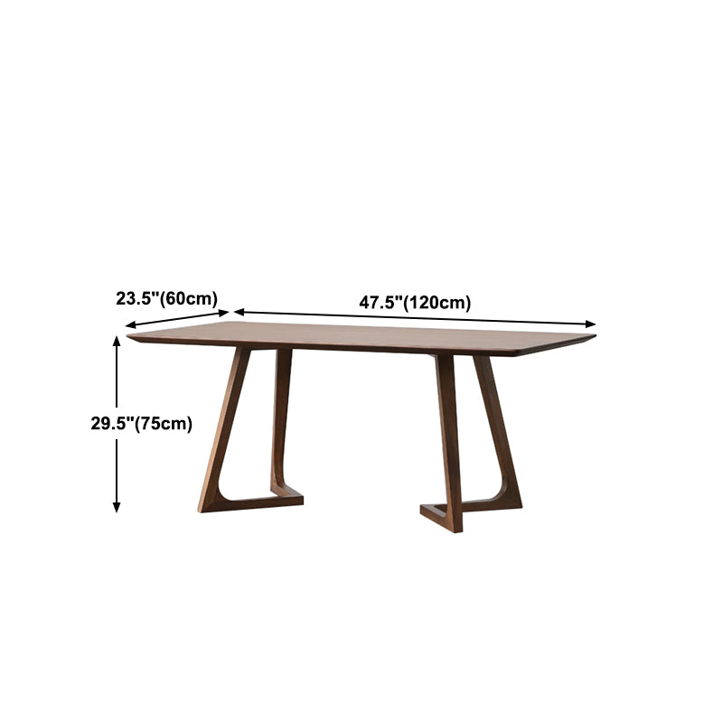 Modern Rectangle Solid Wood Table Standard Height Dining Table for Living Room