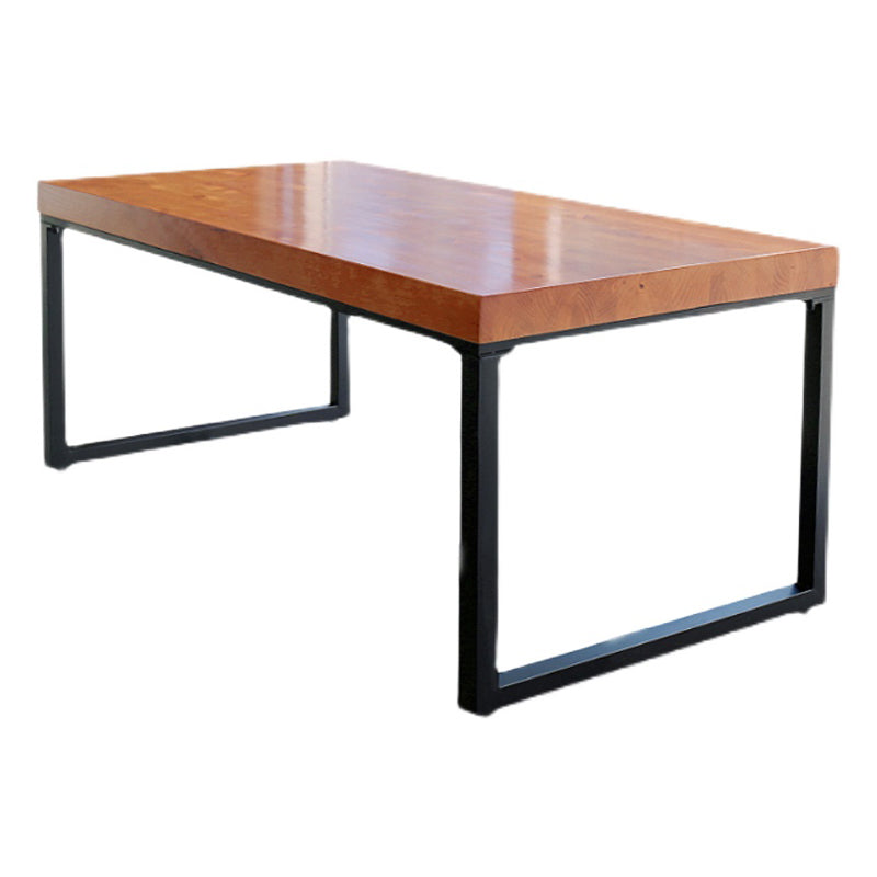 Natural and Black Dining Site Table Industrial Wood and Metal Dining Table
