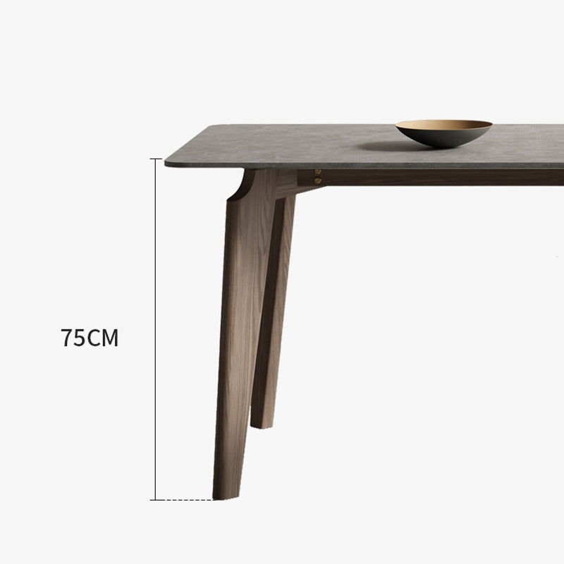 Modern Rectangle Counter Dining Table Brown Wood Finish Legs Dining Table