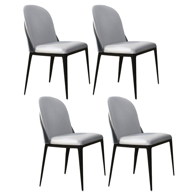Armless Dining Chairs Modern Faux Leather Side Chairs for Home