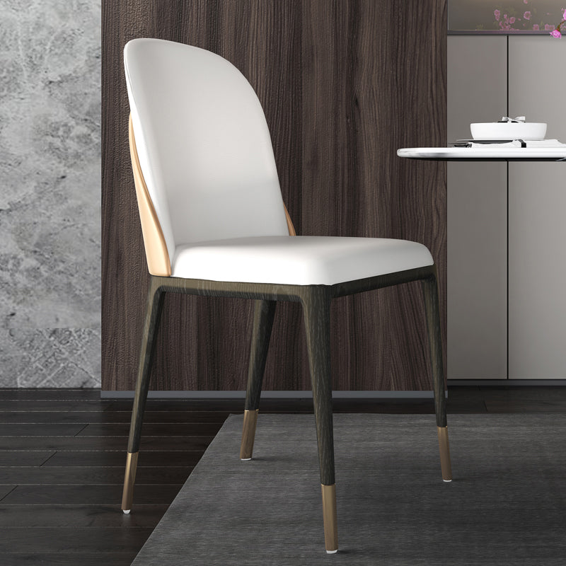 Armless Dining Chairs Modern Faux Leather Side Chairs for Home