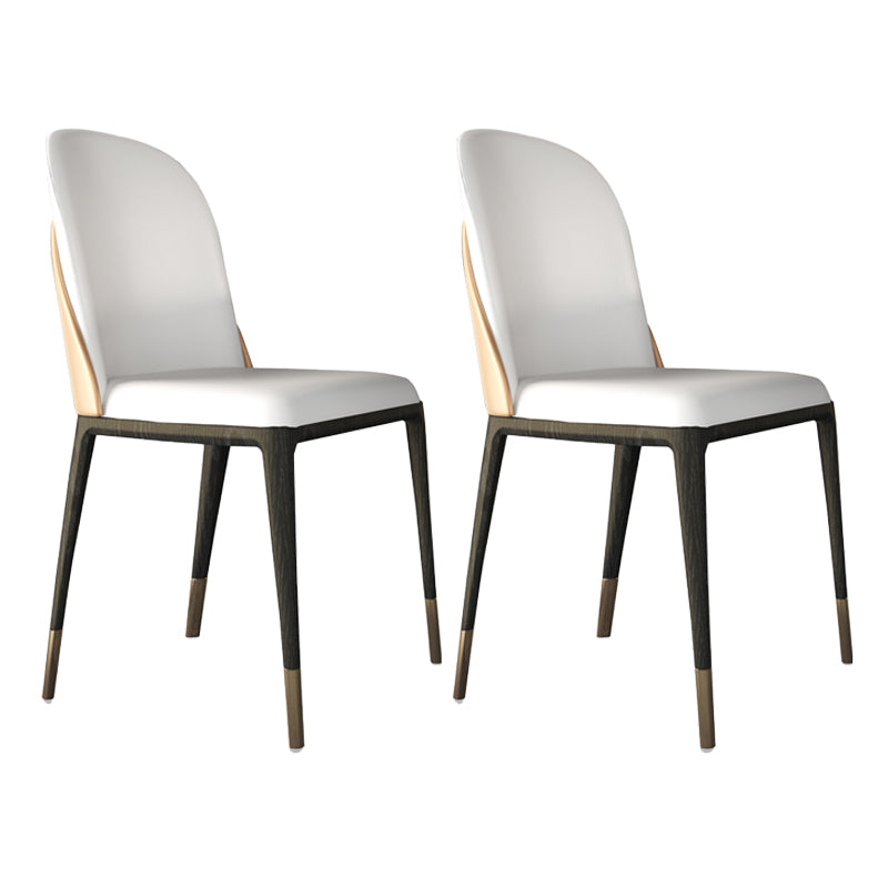 Armless Dining Chairs Modern Faux Leather Side Chairs for Home