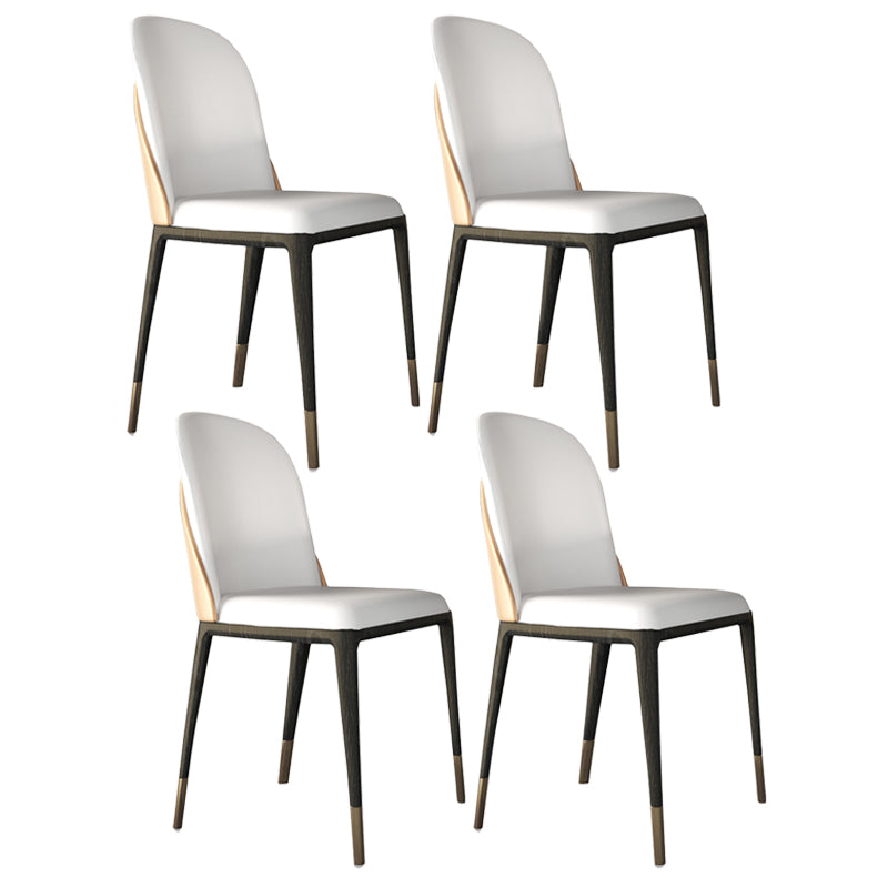 Armless Dining Chairs Modern Faux Leather Side Chairs for Home