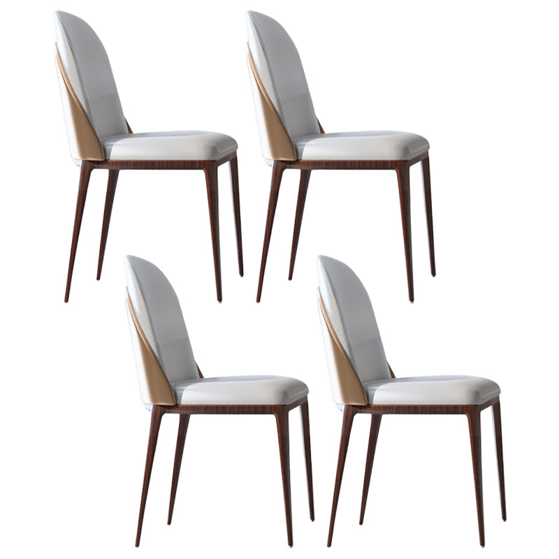 Armless Dining Chairs Modern Faux Leather Side Chairs for Home