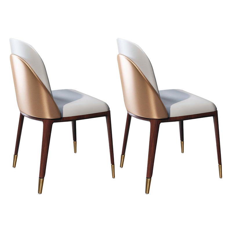 Armless Dining Chairs Modern Faux Leather Side Chairs for Home