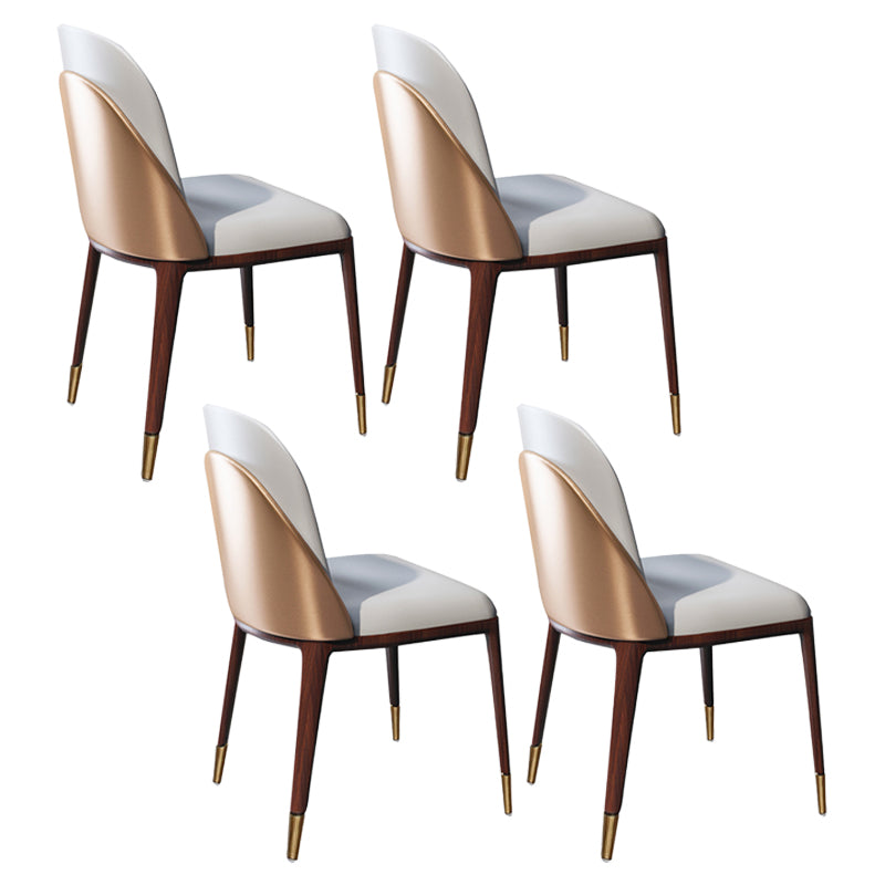 Armless Dining Chairs Modern Faux Leather Side Chairs for Home