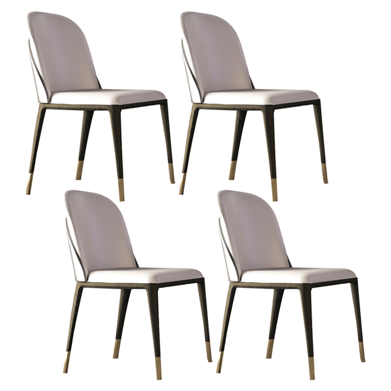 Armless Dining Chairs Modern Faux Leather Side Chairs for Home
