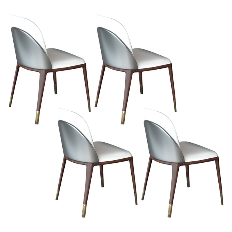 Armless Dining Chairs Modern Faux Leather Side Chairs for Home