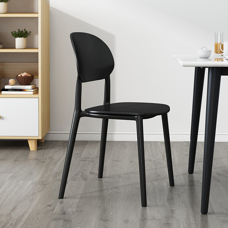 Plastic Scandinavian Armless Chair Kitchen Dining Room Open Back Chair