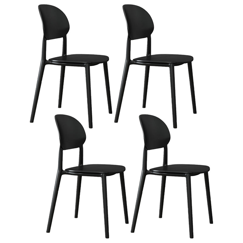 Plastic Scandinavian Armless Chair Kitchen Dining Room Open Back Chair