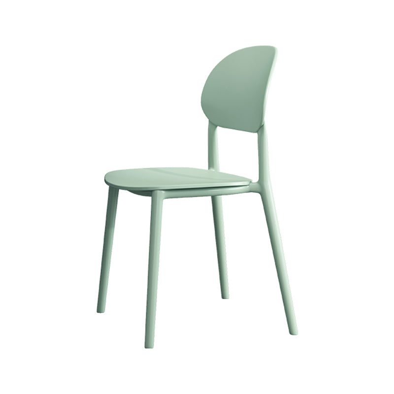 Plastic Scandinavian Armless Chair Kitchen Dining Room Open Back Chair