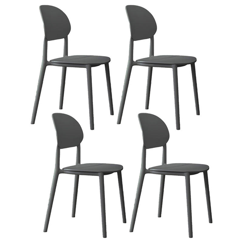 Plastic Scandinavian Armless Chair Kitchen Dining Room Open Back Chair