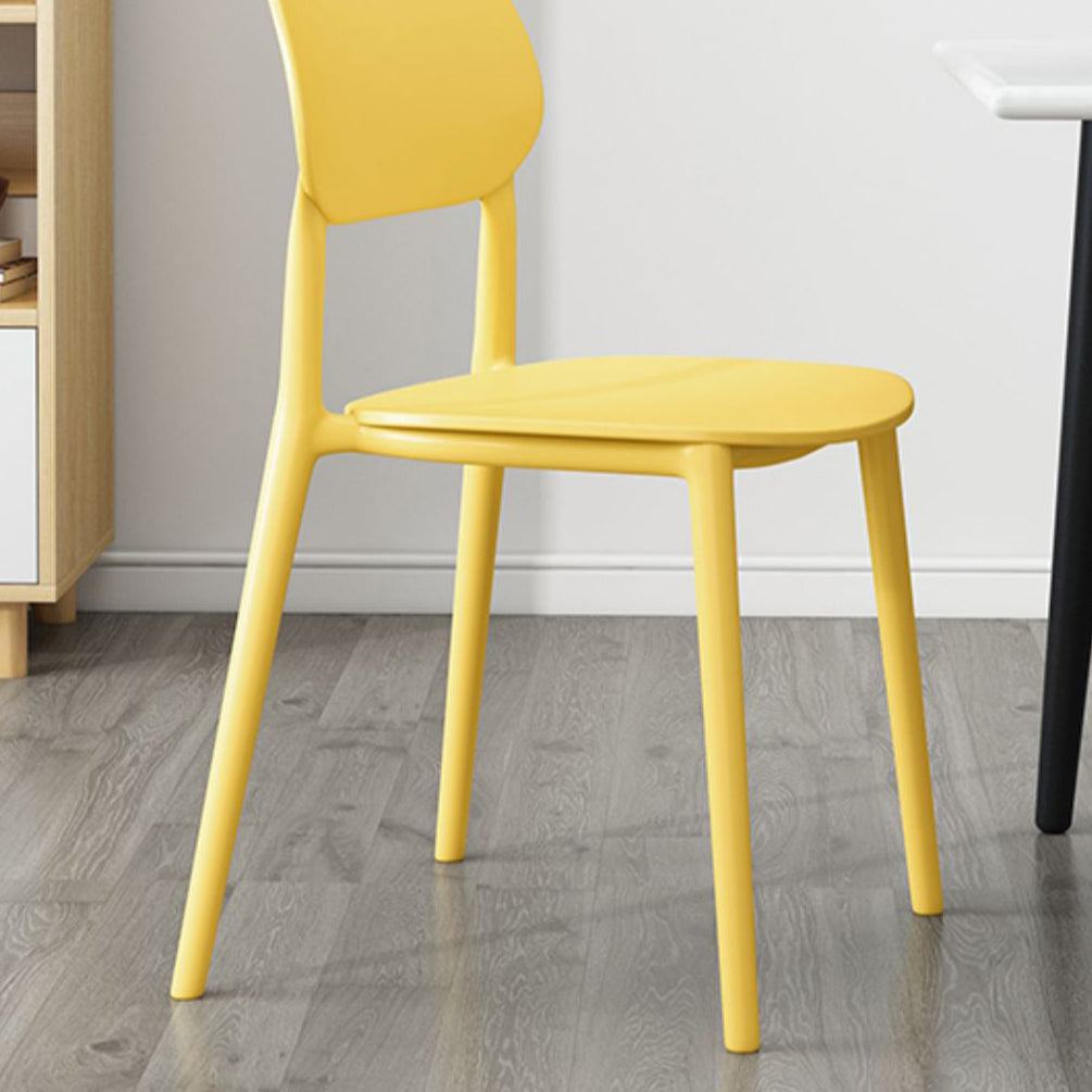Plastic Scandinavian Armless Chair Kitchen Dining Room Open Back Chair