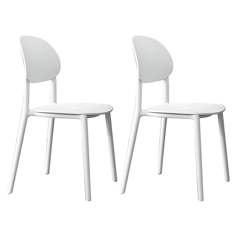 Plastic Scandinavian Armless Chair Kitchen Dining Room Open Back Chair