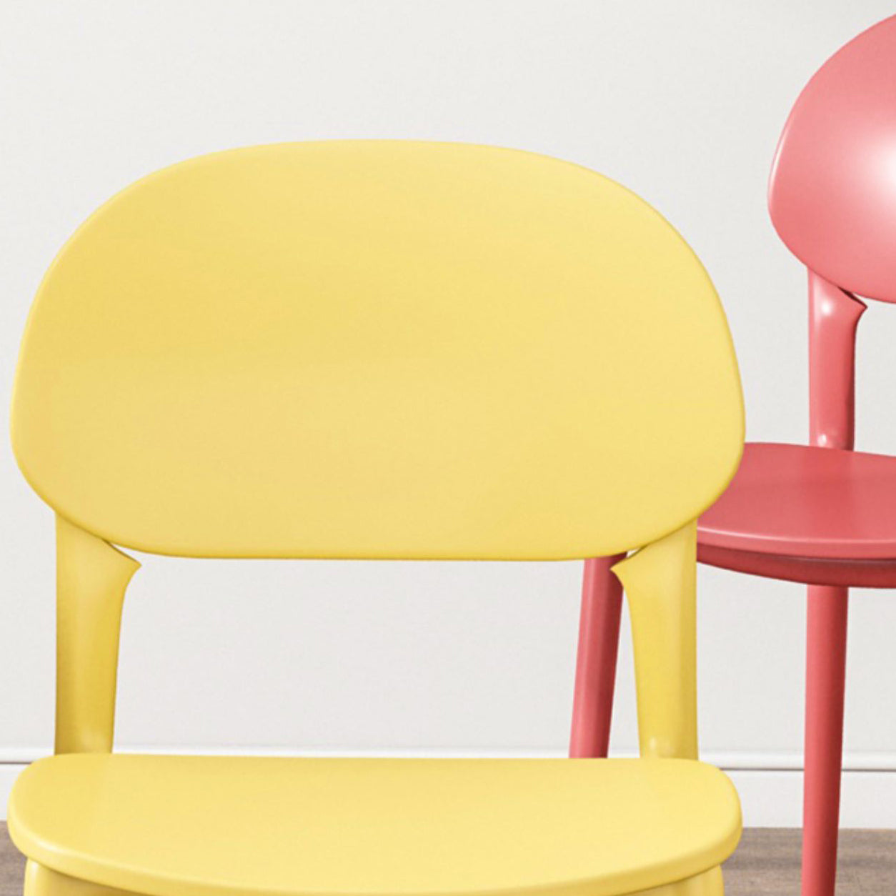 Plastic Scandinavian Armless Chair Kitchen Dining Room Open Back Chair