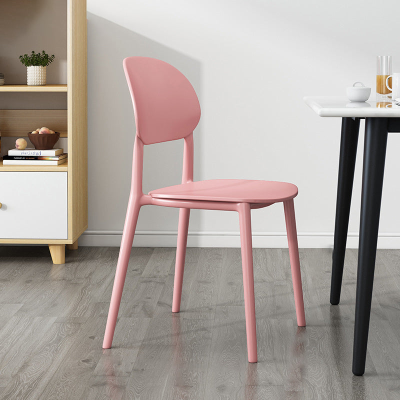Plastic Scandinavian Armless Chair Kitchen Dining Room Open Back Chair