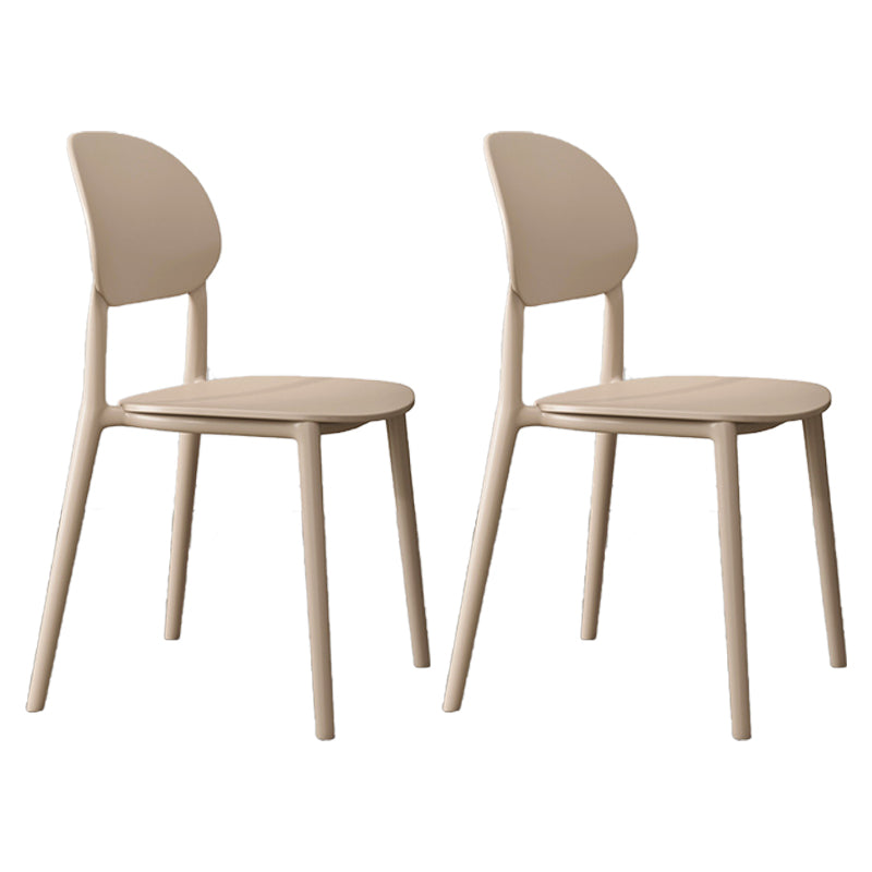 Plastic Scandinavian Armless Chair Kitchen Dining Room Open Back Chair