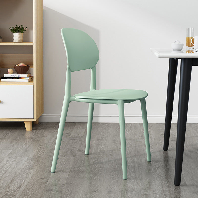 Plastic Scandinavian Armless Chair Kitchen Dining Room Open Back Chair