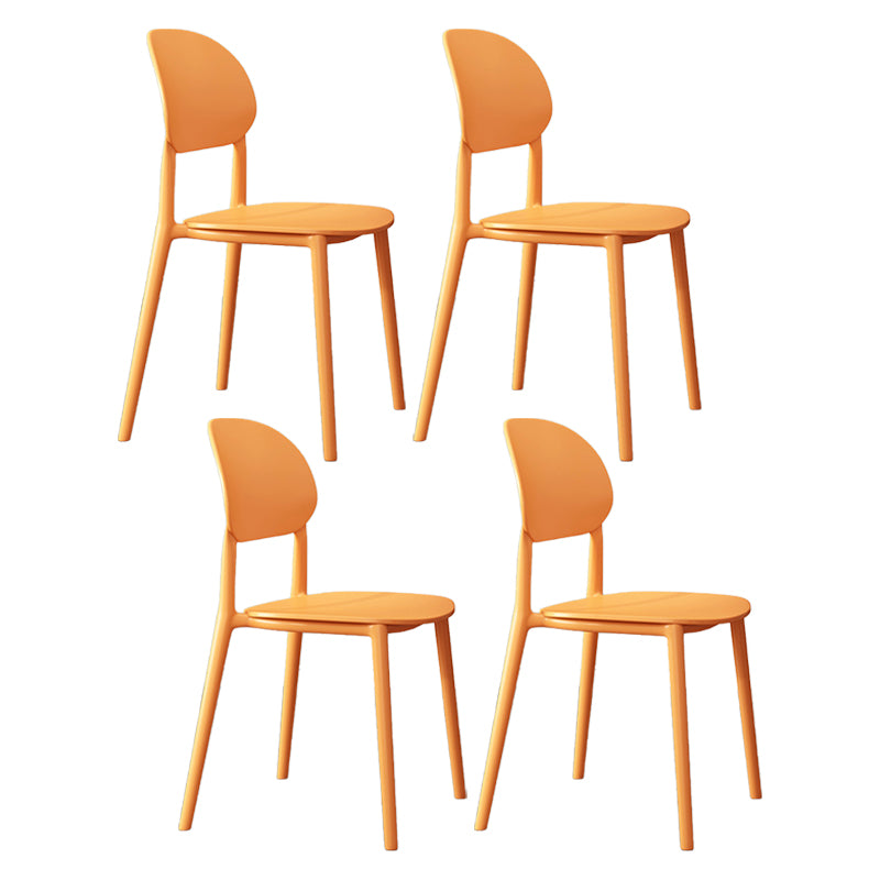 Plastic Scandinavian Armless Chair Kitchen Dining Room Open Back Chair