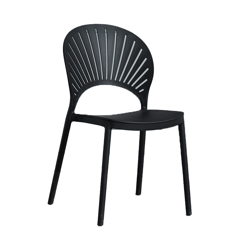 Scandinavian Plastic Armless Chair Kitchen Dining Room Open Back Chair