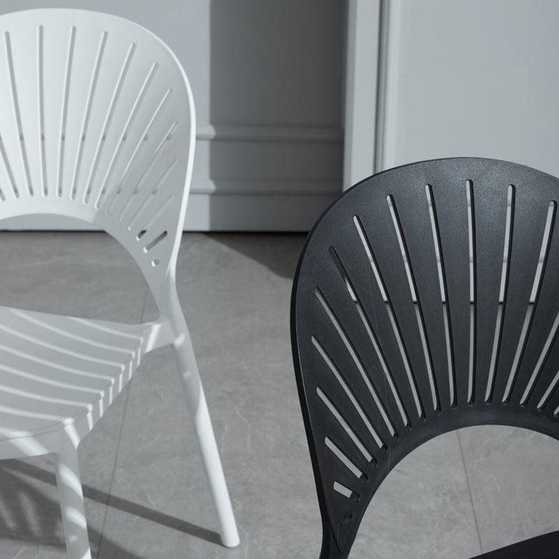 Scandinavian Plastic Armless Chair Kitchen Dining Room Open Back Chair