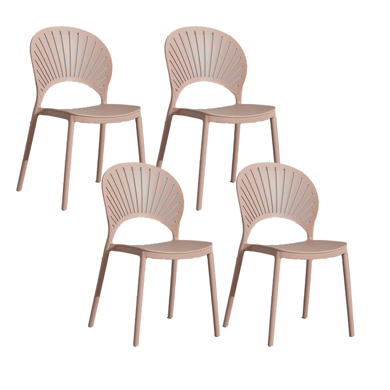 Scandinavian Plastic Armless Chair Kitchen Dining Room Open Back Chair