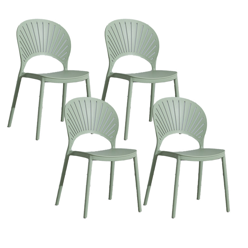 Scandinavian Plastic Armless Chair Kitchen Dining Room Open Back Chair