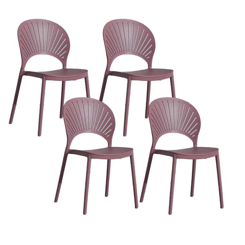 Scandinavian Plastic Armless Chair Kitchen Dining Room Open Back Chair