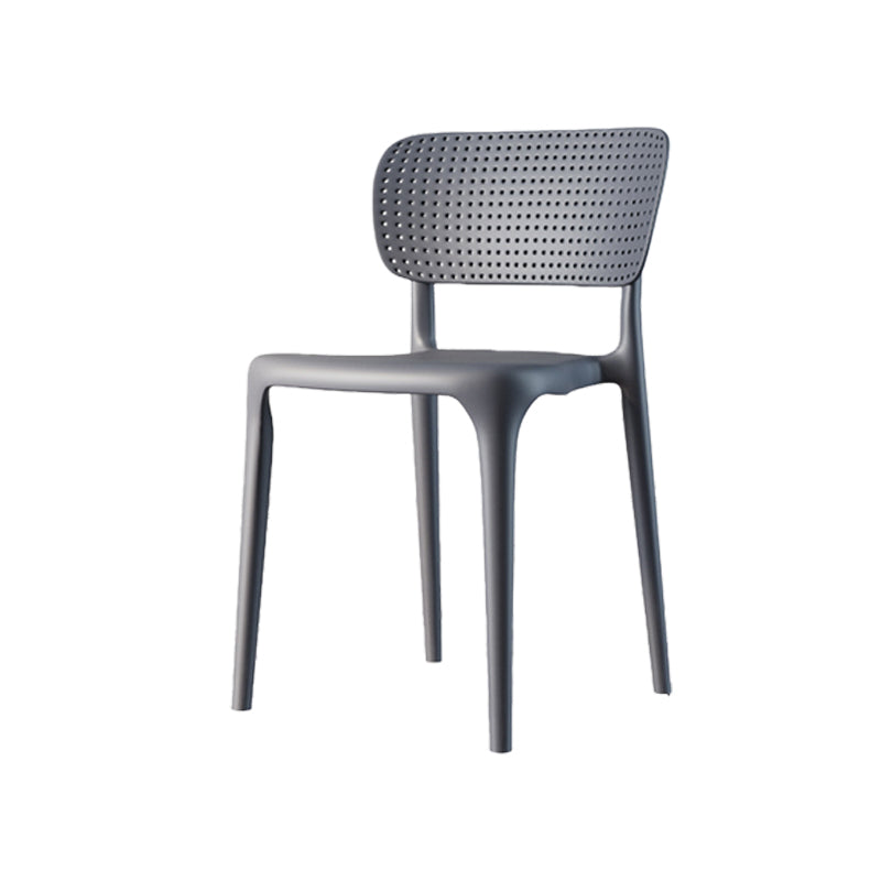 Scandinavian Plastic Armless Chair Dining Room Open Back Chair