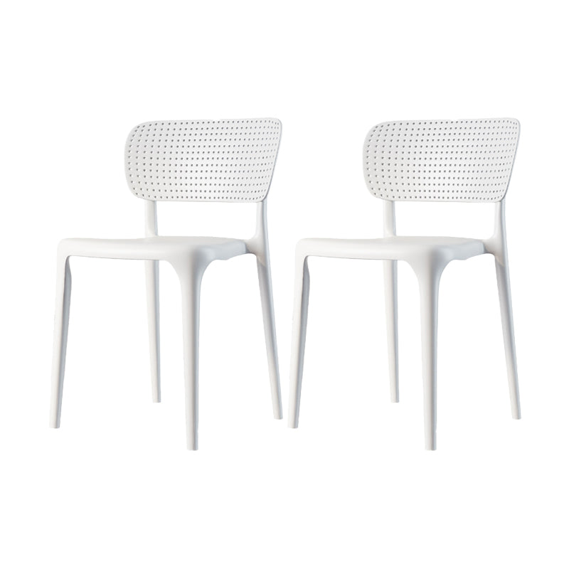 Scandinavian Plastic Armless Chair Dining Room Open Back Chair
