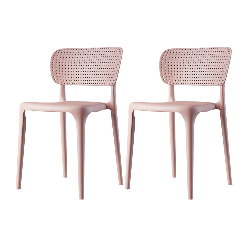 Scandinavian Plastic Armless Chair Dining Room Open Back Chair