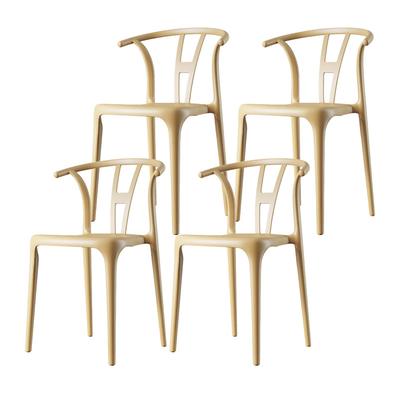 Scandinavian Plastic Armless Chair Dining Room Open Back Chair
