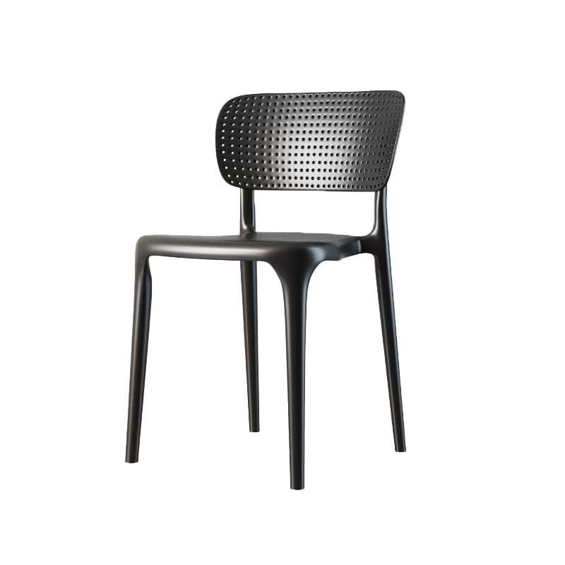 Scandinavian Plastic Armless Chair Dining Room Open Back Chair