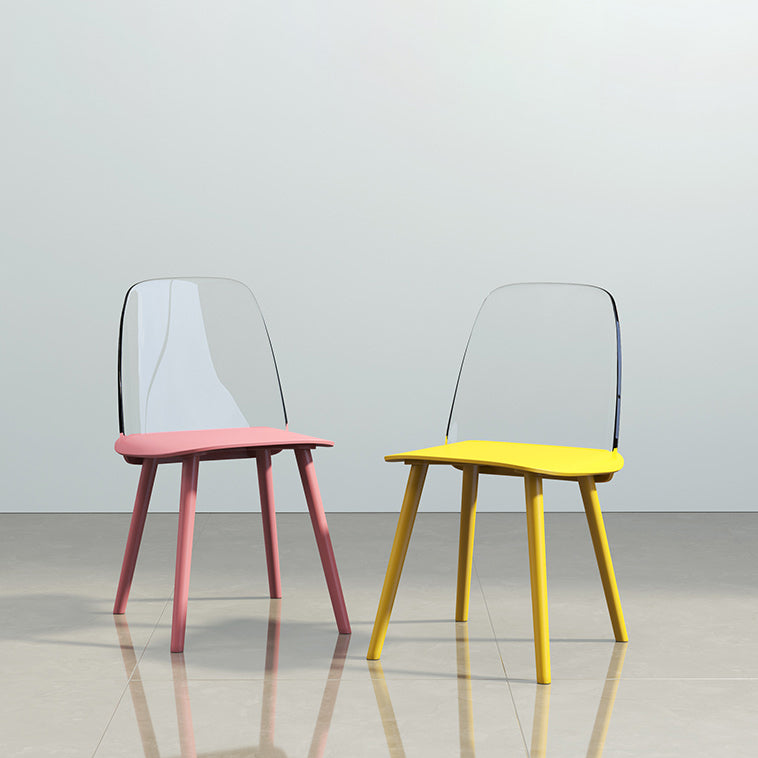 Glam Style Side Chair Plastic Indoor Dining Chair (Set of 2)