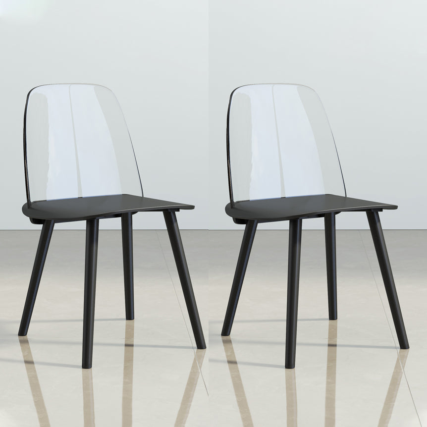 Glam Style Side Chair Plastic Indoor Dining Chair (Set of 2)