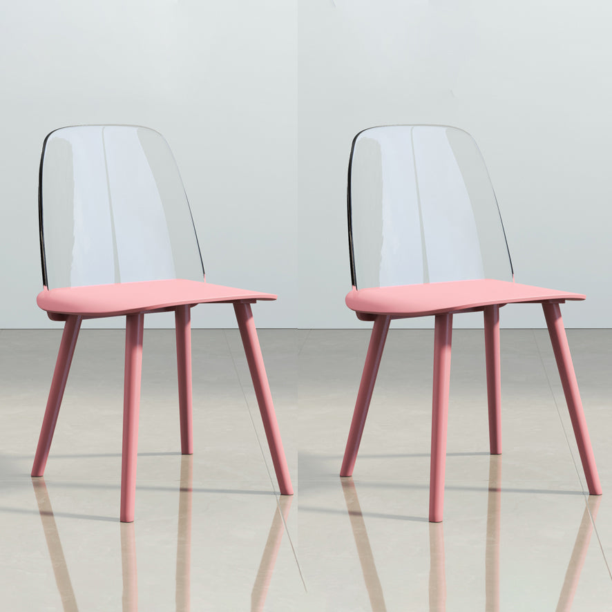 Glam Style Side Chair Plastic Indoor Dining Chair (Set of 2)