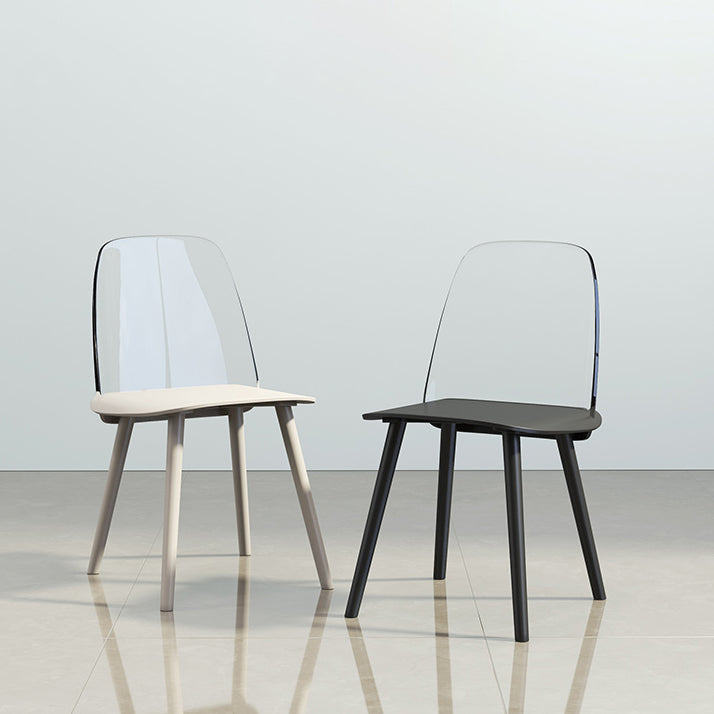 Glam Style Side Chair Plastic Indoor Dining Chair (Set of 2)