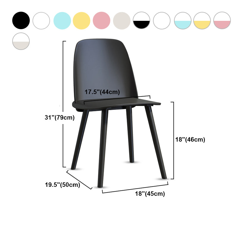 Glam Style Side Chair Plastic Indoor Dining Chair (Set of 2)