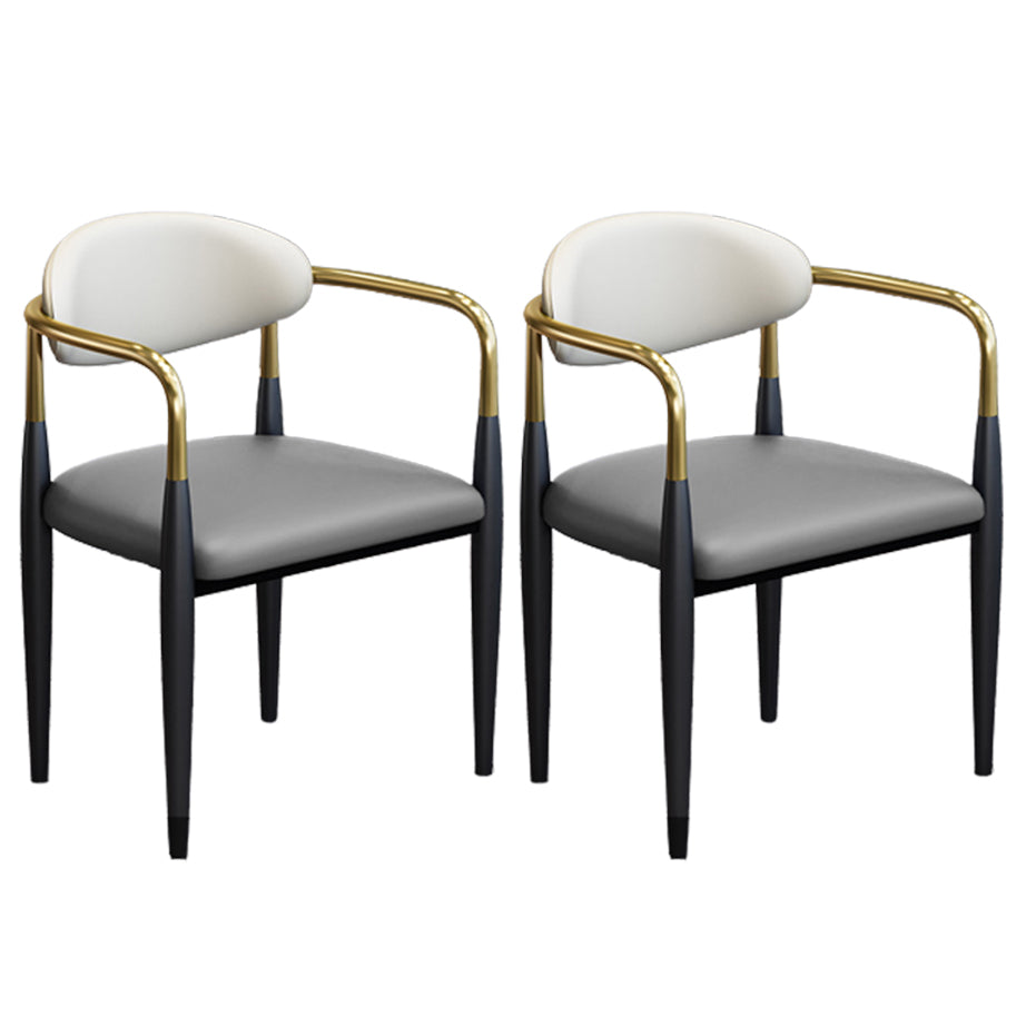 Modern Arm Chair Leather Open Back Dining Chair for Dining Room